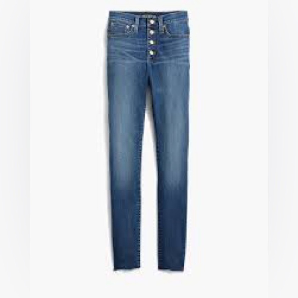 J. Crew‎ High Rise  Jeans Womens sz 20 (35)Button Fly Dark Wash Raw Hem